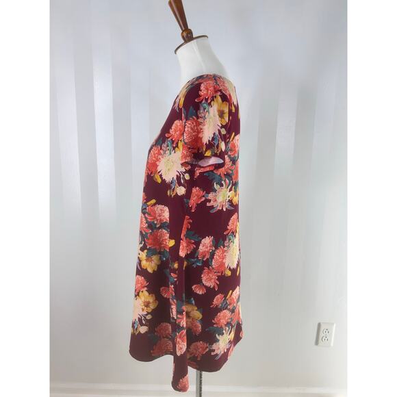 FRENCH GREY Multicolor Floral Print Short Sleeve Tunic - Picture 3 of 8